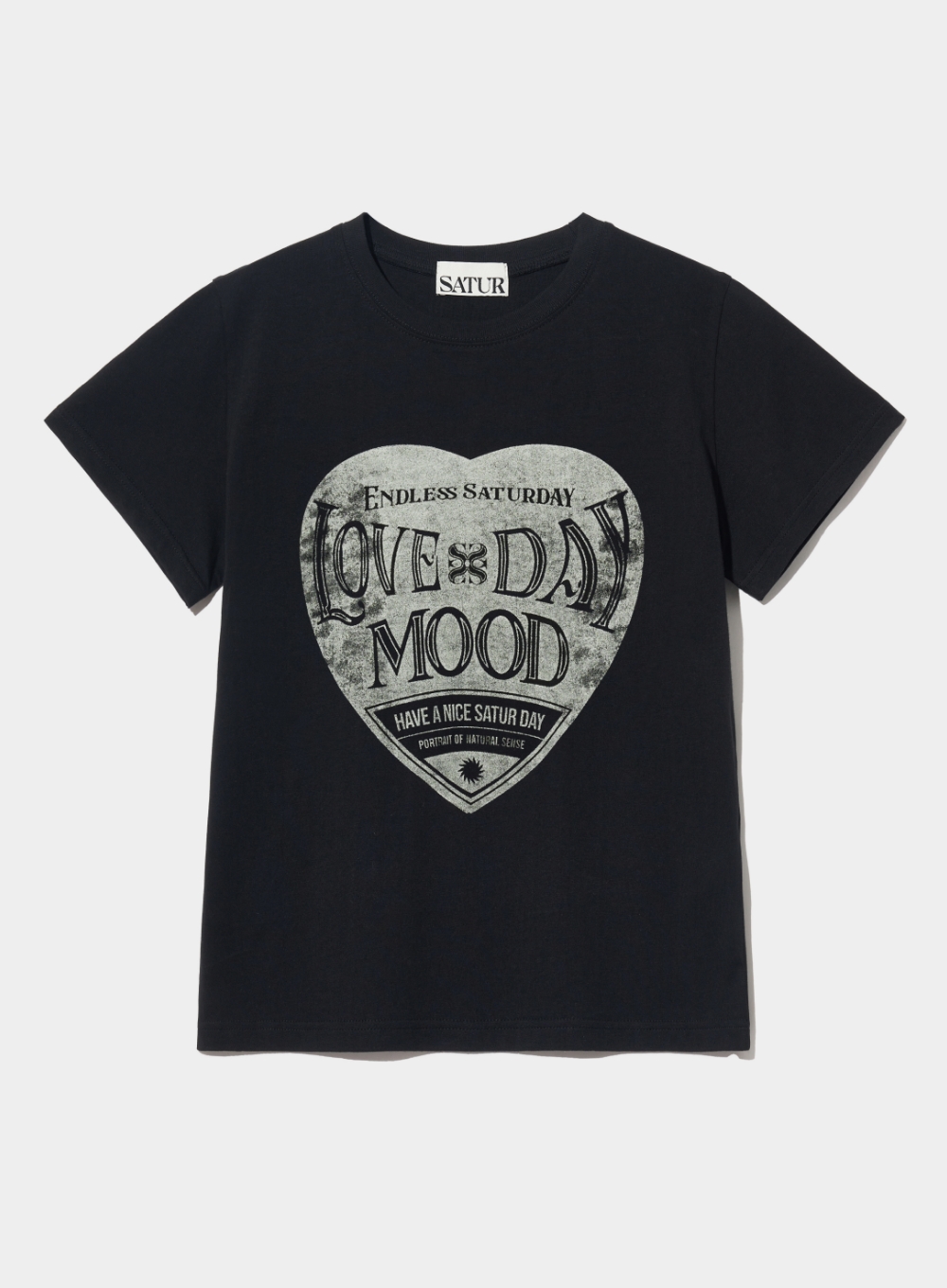 [6월 7일 예약배송] (W) Saturday Retro Mood Graphic T-Shirts - Vintage Black