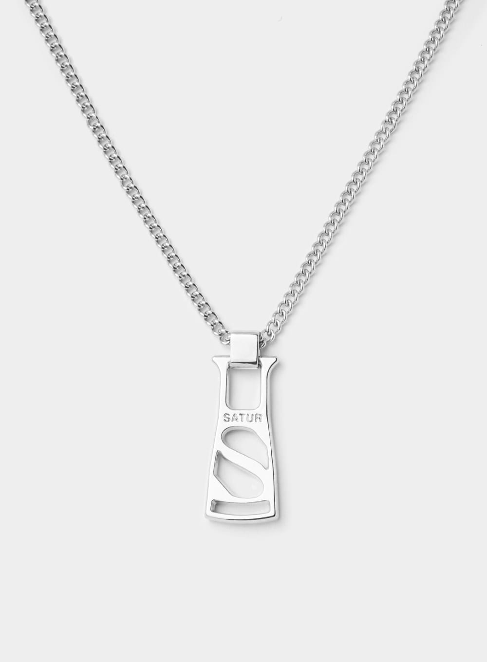S Logo Zipper Puller Pendant Necklace