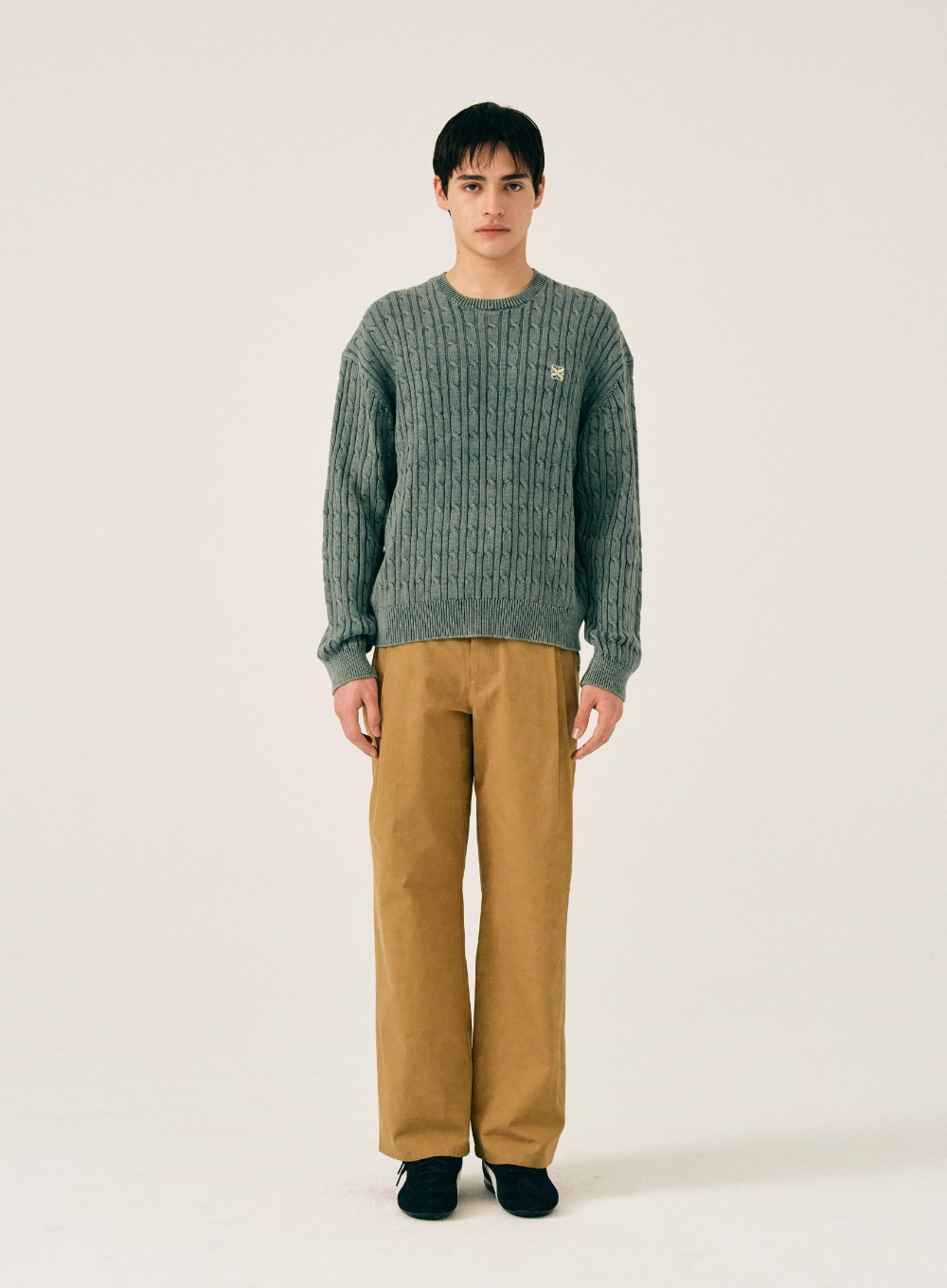 Classic Dyed Cable Knit - Vintage Green