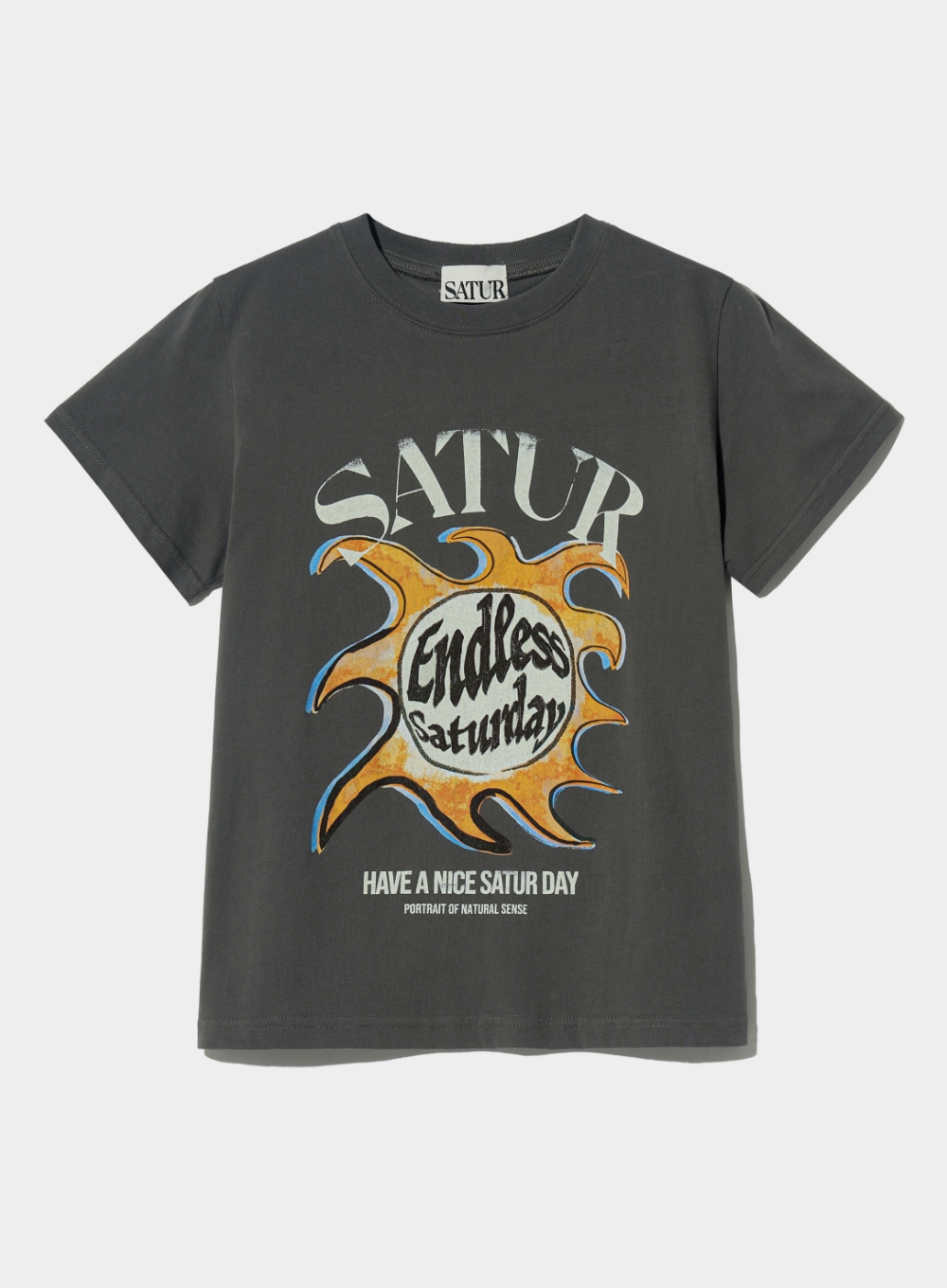 [6월 21일 예약배송] (W) Sun Retro Graphic T-Shirts - Retro Charcoal