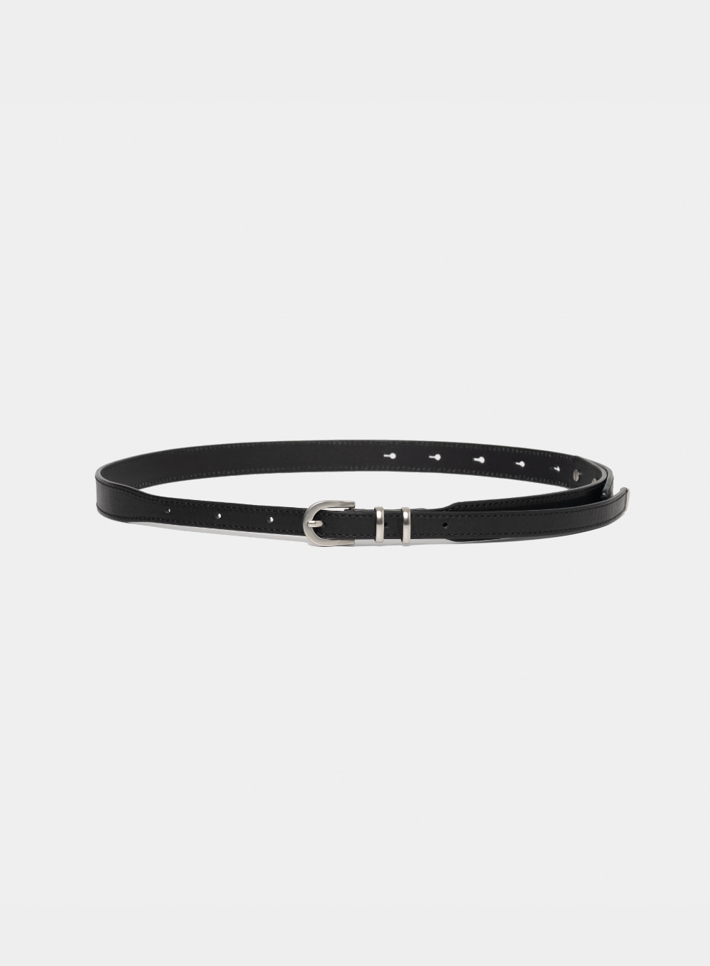 Satur All Day 2Way Leather Belt - Black