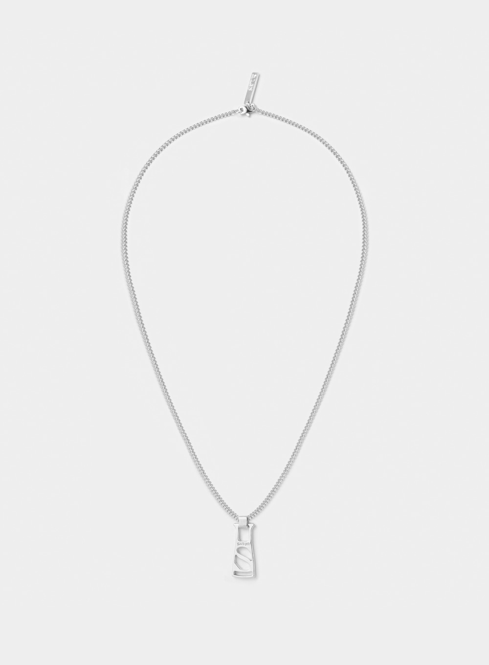 S Logo Zipper Puller Pendant Necklace